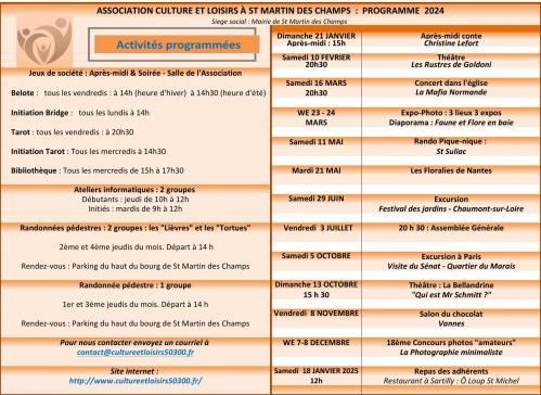 Activites et programme 2024 2